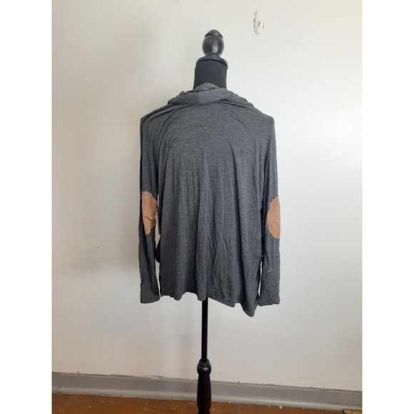 NEW Altar'd State Cardigan Women M Gray Elbow Patches Lightweight Open Academia - Picture 3 of 9